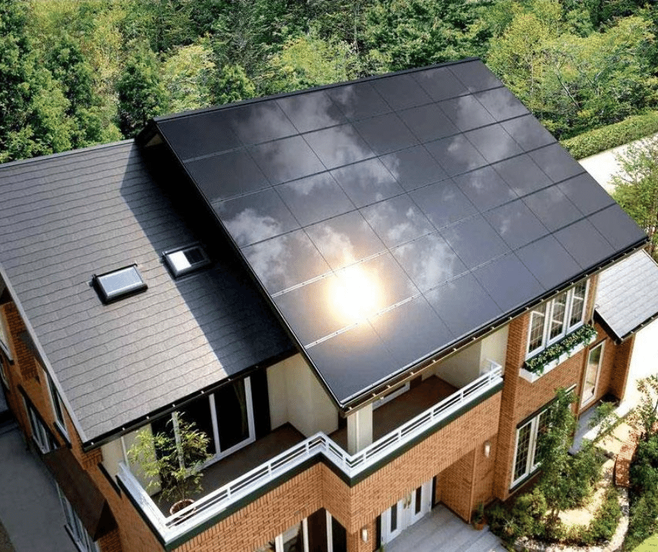 Residential home with solar panels